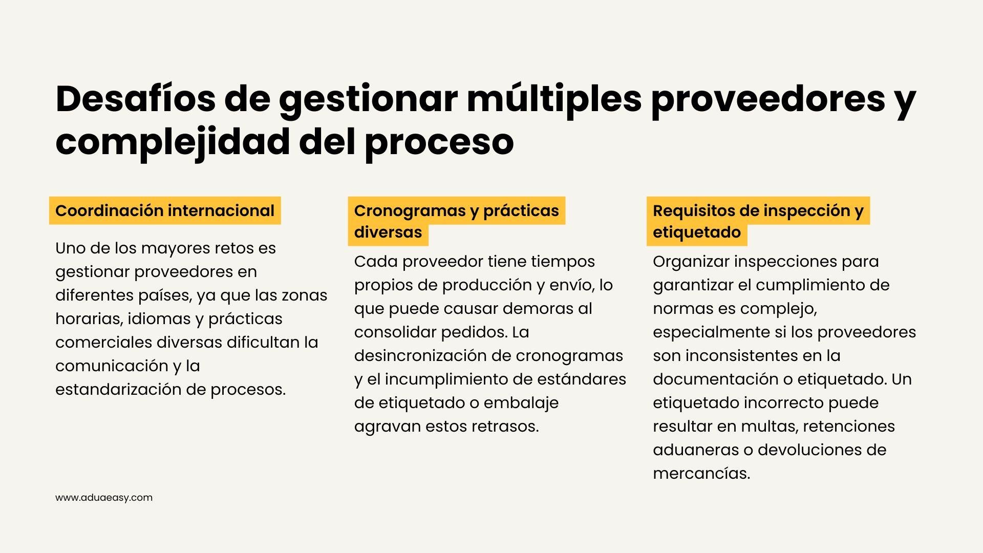 Desafíos de gestionar múltiples proveedores y complejidad del proceso